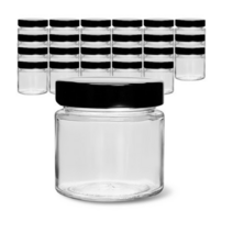 미르코리아 유리병 + 일자형 딥캡 블랙 세트, 24세트, 100ml.