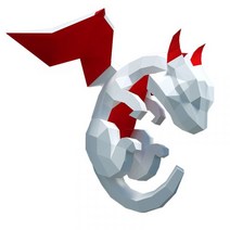 쉬운종이접기 페이퍼 드래곤 토이 크래프트 도안 수업 종이인형 2평 방꾸미기 벽인테리어, 1_화이트 레드