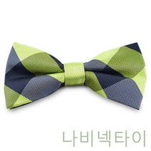 스퀘어 패턴 옐로그린 보타이_보우타이 나비넥타이