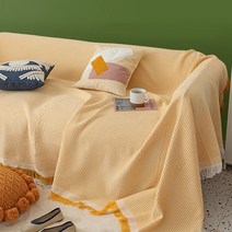 SKANDSALO 쇼파 패드 6인용 천커버 가죽갈이 돌쇼파 매트 천갈이, lingge 옐로우_230 x 280cm