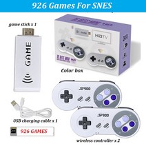 레트로 게임기레트로 게임 콘솔 SF900 비디오 스틱 HD 미니 SNES 듀얼 무선 컨트롤러 1500 내장, 02 SF900 926 games