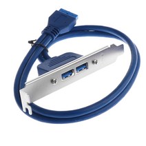 QDY PCI Bracke가있는 2 포트 USB3.0 암-마더 보드 20 핀 와이어 (50cm / 1.64ft), 푸른