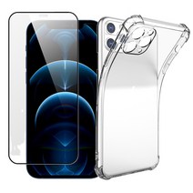 아이폰 14 pro max 플러스 카메라보호 풀커버 젤리 케이스 강화유리2매