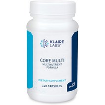 멀티비타민 Klaire Labs Core Multi - 철분이 함유되지 않은 종합 미네랄 및 비타민 보충제 천연 혼합 카로티노이드 C E가 포함된 킬레이트 남성 여성용 비타민120