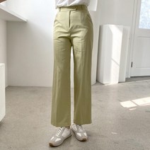 여자 비조바지 스판 세미와이드 일자 스프링 팬츠