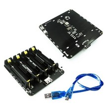 아두이노키트 프로그래밍 전자 아두이노 모듈 부품 Esp8266 esp3218650 리튬 배터리 쉴드 v8 모바일 전원 확장 보드 모듈 arduino용 5v3a 3v1a 마이크로, 4 USB 케이블 추가