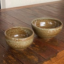 한국 고급 특별한 도자기 그릇 녹색 빛 불의 조화 분청 밥그릇 국그릇 1인세트, 1인세트(밥그릇1p국그릇1p), 1개