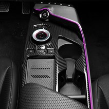 튜모 EV6 튜닝 기어패널 커버 카본 우드 몰딩 지문 오염 방지 커버 실내 인테리어 용품, 유광 카본