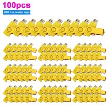 USB 플래시 드라이브 100 개/묶음 64GB 펜 512MB 1GB 2GB 4GB 8GB 16GB 펜드라이브 Usb 스틱 32GB 메모리 무료 맞춤라인 선물, 128M_Yellow Color