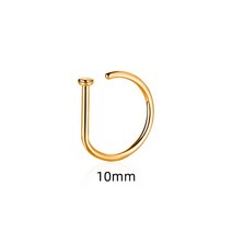 곡선 바벨 코 피어싱 18G D 모양 Trag 헬릭스 스터드 걸이 후프 격막 스테레스 스틸 링 콧 바디 쥬얼리, [06] Gold-1pcs