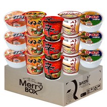 [메리박스] 소컵라면세트 15개(신라면3+얼큰너구리3+사리곰탕3+육개장사발면3+김치사발면3), 1세트