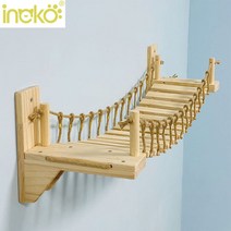 고양이 구름다리 캣월 벽걸이 캣워크 원목 야옹이, 통나무 현수교 1미터