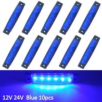 자동차 하네스 선정리 연결잭 커넥터 배선커넥터 10pcs 트럭 트레일러 사이드 마커 표시등 자동차 신호 브레이크 후면 경고 테일 라이트 led 12v 24v 경고 램프 흰색, 푸른