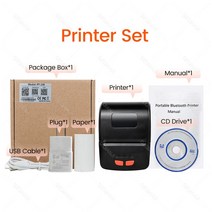 고성능 블루투스 소형 휴대용 무선 감열식 프린터 안드로이드 모바일 58mm 영수증 티켓 지폐 인쇄 용지 롤, [05] Black Printer, [01] EU 플매트 카펫 러그