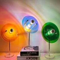 오로라빛 레코드 아크릴 선셋 조명 단스탠드 3colors 무드등 신혼선물, 선셋오렌지