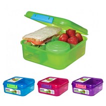 시스테마 벤토 큐브 런치 박스 도시락통 1.25L, 1p, 블루