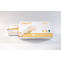게코 라텍스 장갑 100매 L/M/S 다용도 위생 요리 장갑 아이보리, 대(L)