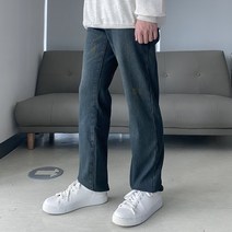 우모르 남성 기모 스판 청바지 남자 겨울 빅사이즈 슬림 일자 청바지