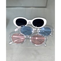 제프 유니크 레트로 투명 오벌 선글라스