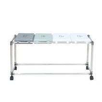 미니 재활용 가정 분리수거함 쓰레기 비닐 거치대 4단, 스티커(포함)