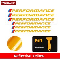 자동차캘리퍼 6Pcs 자동차 브레이크 캘리퍼스 스티커 고온 방수 비닐 데칼 BMW호환호환 F20 E90 Z4 X3, 10 B Reflective yellow