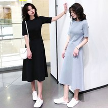 JEO117037여자 데일리 편한 시원한 여름 A라인 반팔 원피스