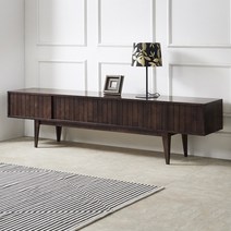 뉴트로 미닫이 고무나무 원목 거실장 2100 북유럽 갤러리 5color, 월넛