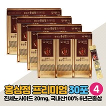 대동고려삼 홍삼정 프리미엄 홍삼농축액 고함량 진세노사이드 6년근 국내산 100% 홍삼 스틱 건강기능식품, 30포 x 4박스