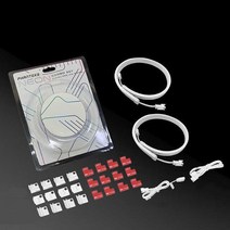 데스크탑 케이스 Phanteks 콤보 라이트 스트립 argb 네온 컴퓨터 장식 led 스트립 5v 3pin 라이트 헤더 오라 13mmx5.5mmx400mm x 2pcs, 하얀색, ph neledkt cmbo