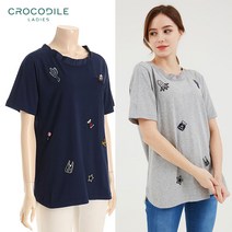 [크로커다일레이디] 유니크패턴 라운드 반팔티셔츠