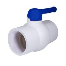 Midline Valve PVC 볼 밸브 블루 T핸들 식수용 10.2cm FIP 화이트 플라스틱 487U400
