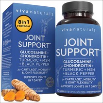 Viva Naturals 글루코사민 콘드로이친 MSM 히알루론산 강황 90캡슐, 1개, 글루코사민 콘드로이친 MSM 90캡슐