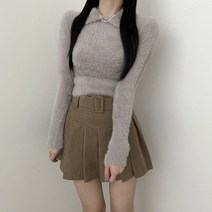 VANANA2 여성 핏보장 러블리 슬림 쫀쫀 카라 긴팔 니트