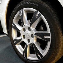 [카르쉐] 뉴SM3 휠 홀로그램 스티커 카본 휠스티커 프로텍터 17인치, 1세트, Car_유광카본블랙