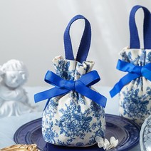 20/10/5 조각 크리 에이 티브 인쇄 사탕 가방 웨딩 사탕 가방 용품 번들 휴대용 작은 선물 쇼핑 포장 가방, 파란색, 10