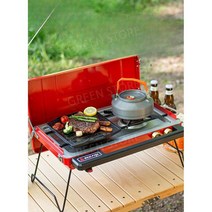 휴대용 트윈버너 가스버너 버너 스토브 바람막이 캠핑, 빈티지카민+작은베이킹팬+냄비세트+가스탱크