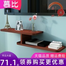 스텐벽걸이선반 걸이식 TV셋톱박스 진열장 공유기 수납함 무타공 TV거실장 3975070523, 호두나무 100 센치 무타공 장착