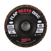 BESTO 플랩 디스크 휠 페이퍼 (100개) 세트 모음 휠페파 그라인더날, B-FD180