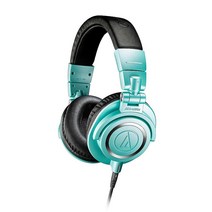AudioTechnica ATHM50X 프로페셔널 스튜디오 모니터 헤드폰 블랙 전문가 등급 평가 매우 높음 탈착식 케이블 포함 3557184756, Wired, Ice Blue_Wired