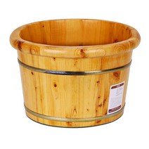편백나무족욕기 족욕 족탕 족욕대야 히노끼 건식 습식 원목 족욕통 나무 족욕탕 양동이, 라운드에지배럴