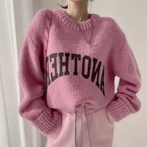 데일로엔 여성용 데일리 베이직 레터링 니트티