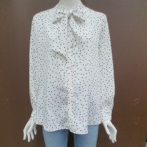 시에로 넥 연결 타이 도트패턴 블라우스 SE3SHF419
