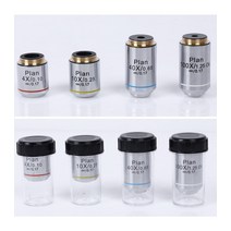 실버 생물 현미경 4X 10X 20X 40X 100X 무한대 계획 Olympus 용 대물 렌즈 RMS 나사, [08] 4X 10X 20X 40X 100X