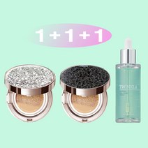[쿠션15g+쿠션15g+앰플50ml] 1+1+1 트윙클라 시카 퍼펙트 그린 카밍 앰플 + 풀커버 주얼리 쿠션 21호 23호 [복합 피부 추천 쿠션], 1개, 실버다이아글리터23호+블랙23호(복합)+앰플