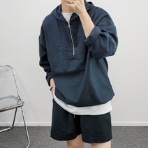 wowayo 여름 오버핏 린넨 아노락 후드 티셔츠_(5color)