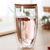 홈카페 감성 복층구조 보온 보냉 내열유리 복층 이중 더블 유리컵 450ml 650ml