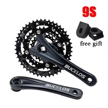 사각비비규격 왼쪽 크랭크암 부품BUCKLOS 크랭크 세트 MTB 3*9S 104/64 BCD 산악 자전거 170mm 스퀘어 홀