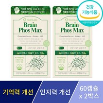포스파티딜세린 징코 기억력 인지력 개선 은행잎추출물 뇌 두뇌 영양제 수험생 부모님 선물 사은품 증정, 2박스