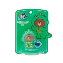 홈즈 에어후레쉬 라인프렌즈 차량용 방향제 시즌2 다이노브라운 그린머스캣향 1.9ml, 1개입, 1개