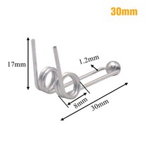 와이어 직경 1.2mm 컬링 아이언 교체 2 개 더블 리턴 토션 스프링 헤어 컬링로드 액세서리, 30mm